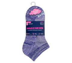 Skechers 6 Pack Girls' Low Cut Color Stripe Socks
