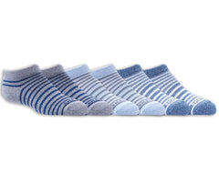 Skechers 6 Pack Striped No Show Socks