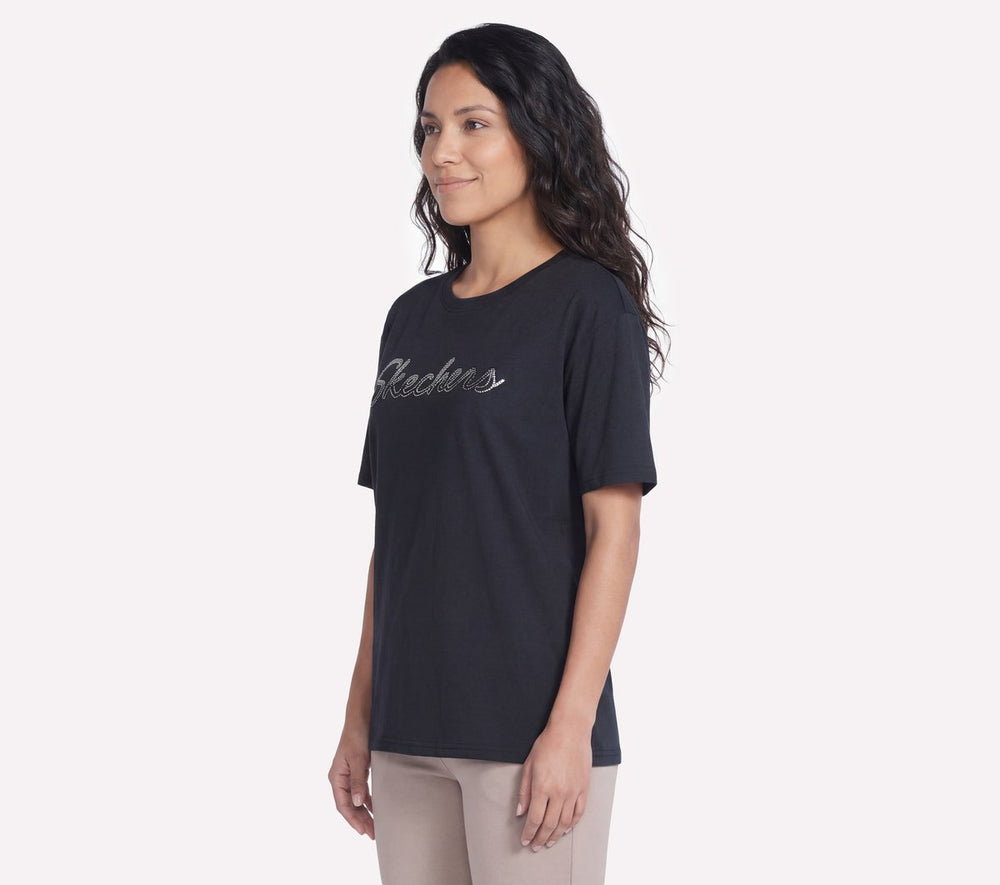 Skechers Script Diamond Studded Short Sleeve Tee