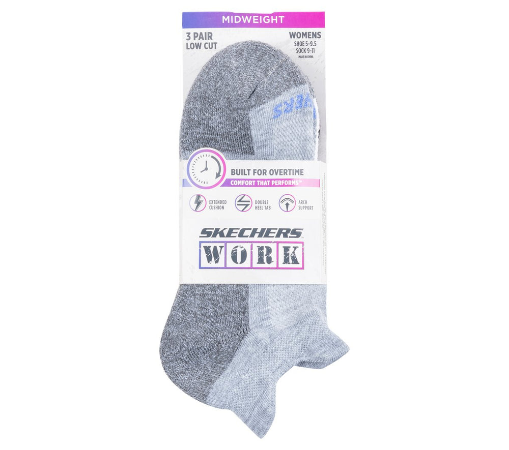 Skechers Work: Lowcut Heel Tab Socks - 3 Pack