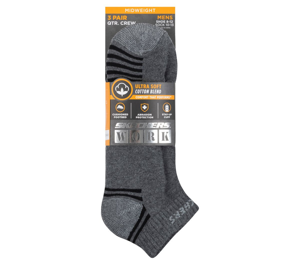 Skechers 3 Pack Low Cut Terry Trainer Work Socks
