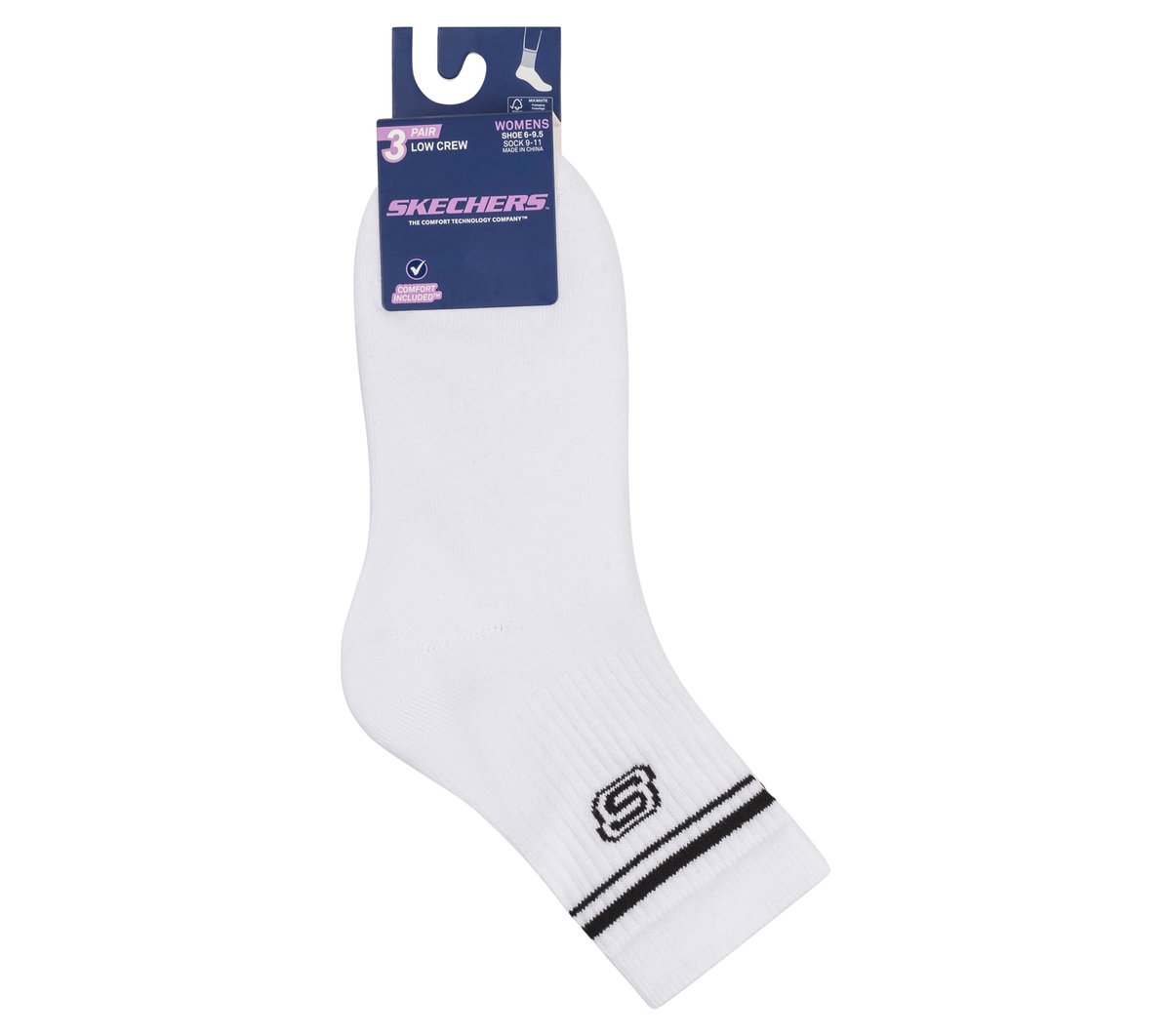 Skechers 3 Pack Women's Low Crew Varsity Socks
