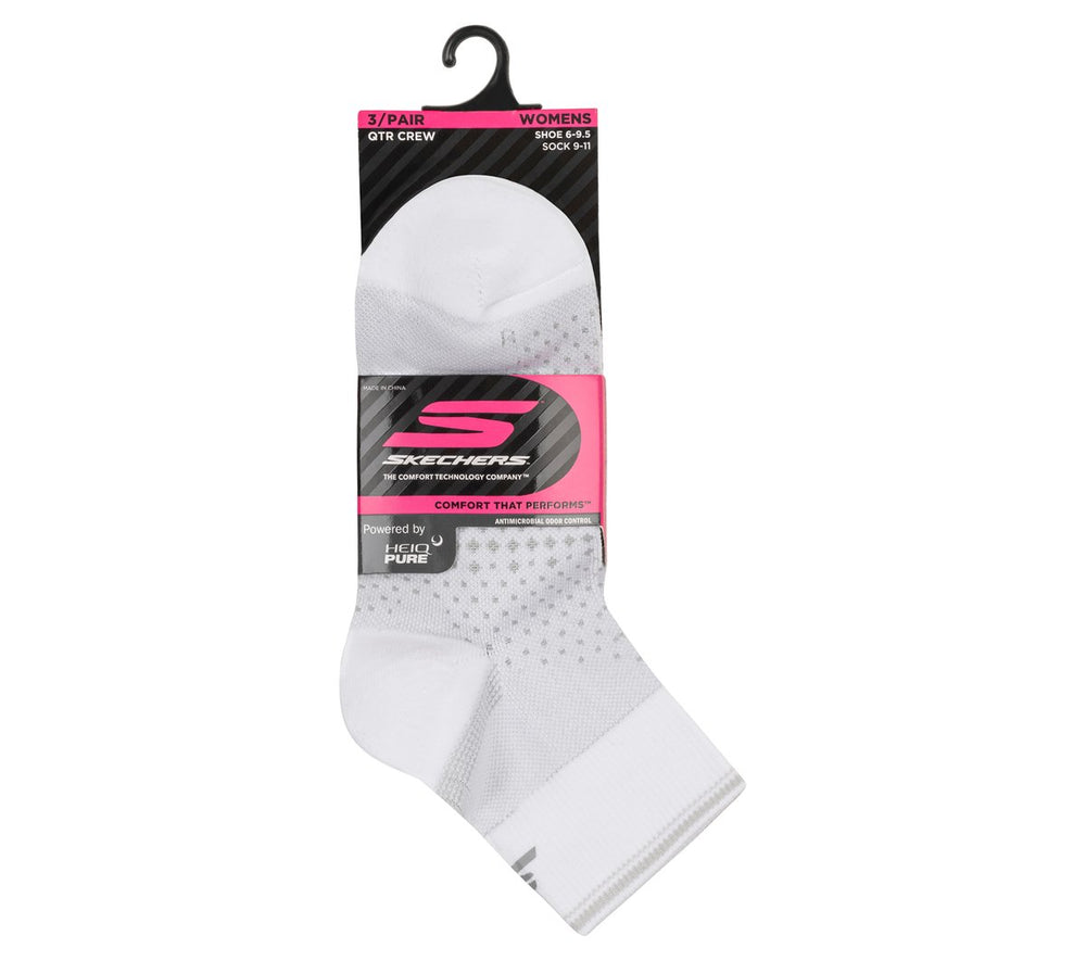 Skechers 3 Pack Women's Reflective Performance Quarter Socks