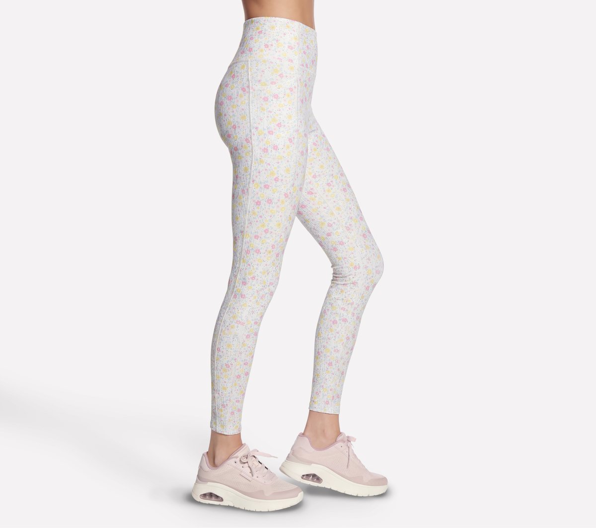 Skechers GO WALK Rib Floral Full Length High-Waisted Legging