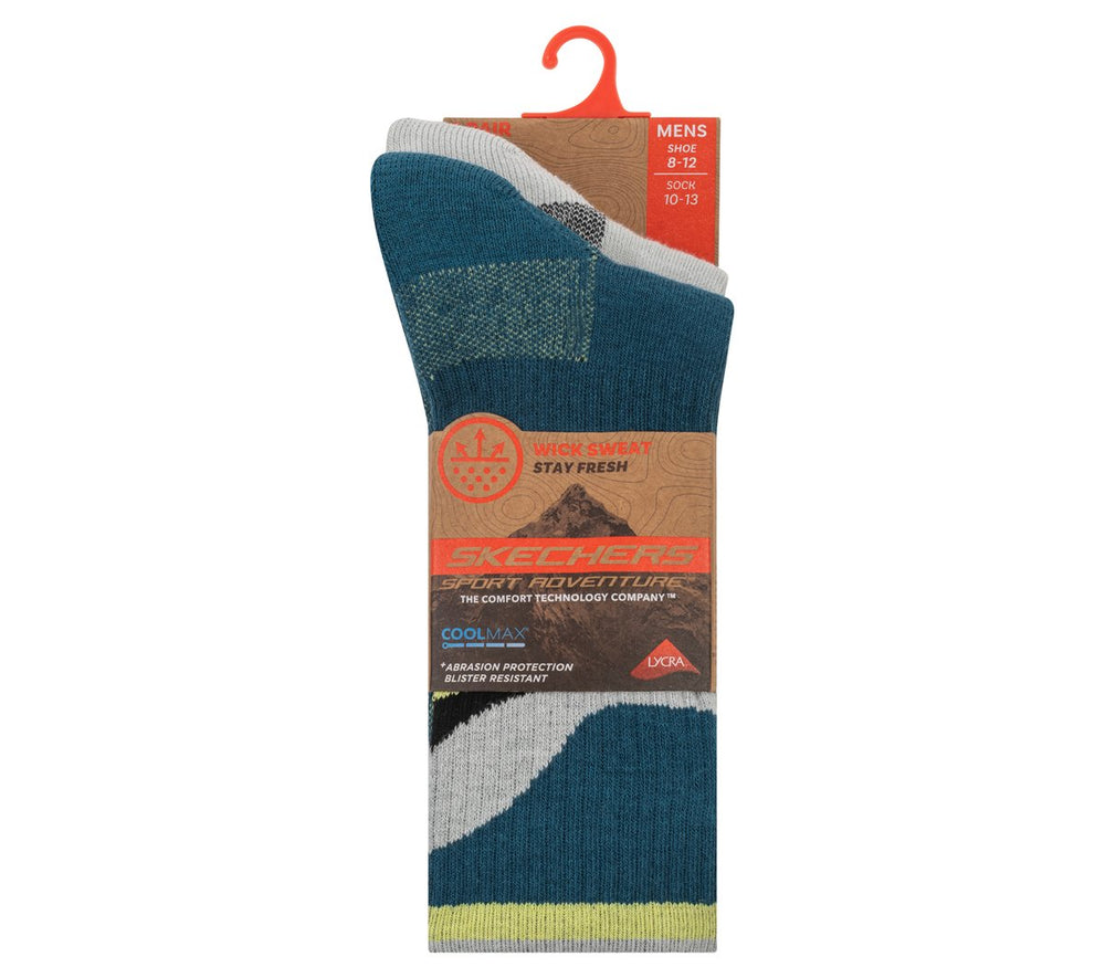 Skechers 2 Pack Men's Crew Trail Socks