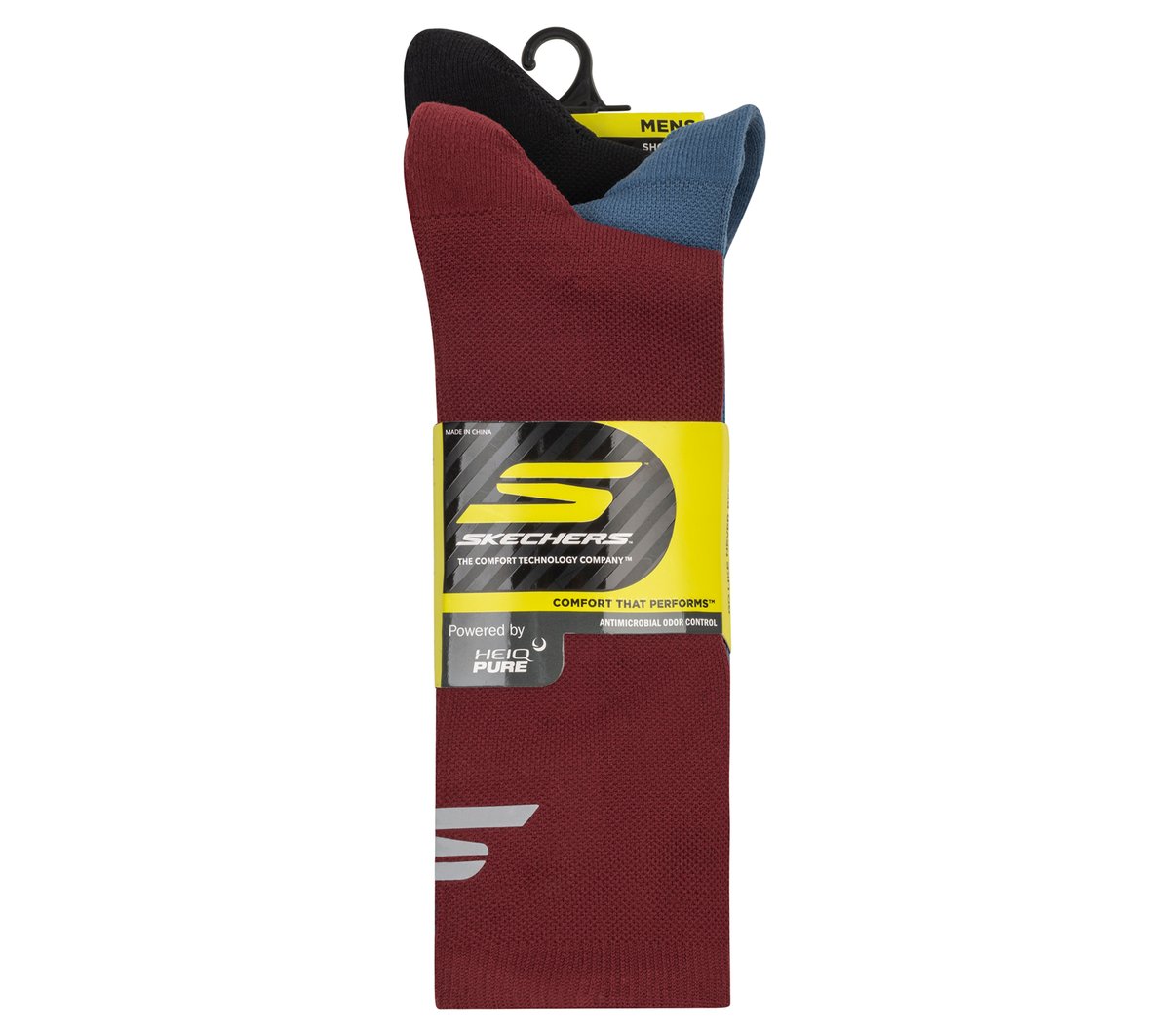 Skechers 3 Pack Men's Reflective Performance Half Terry Crew Socks