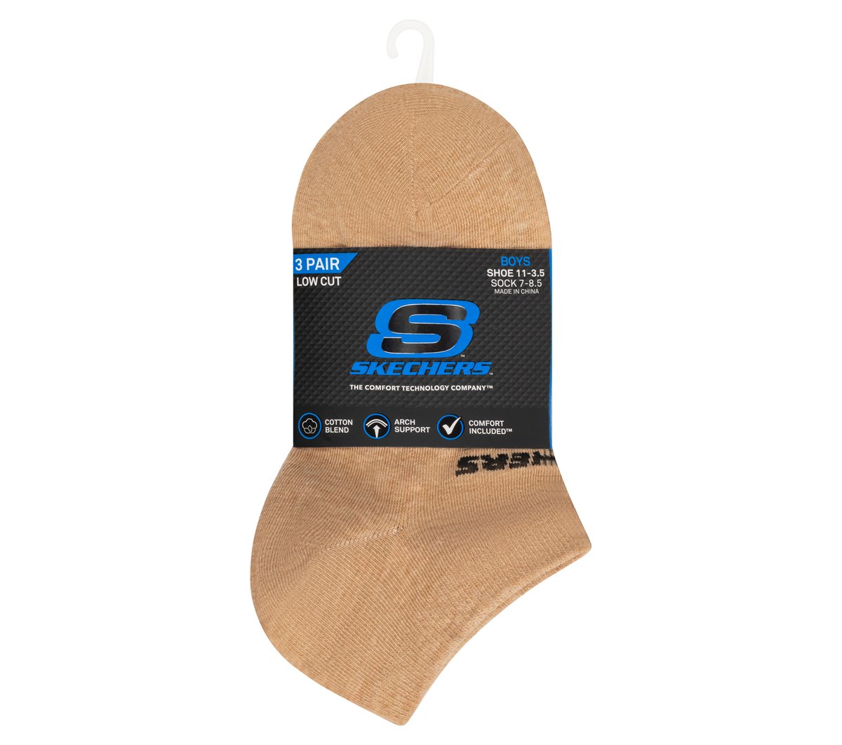 Skechers 3 Pack Boys' Low Cut Cotton Socks