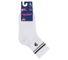 Skechers 3 Pack Girls' Low Crew Ribbed Socks